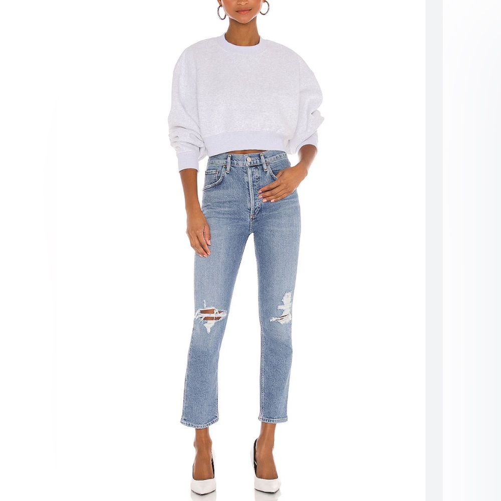 LIKE NEW AGOLDE RILEY DISTRESSED JEANS